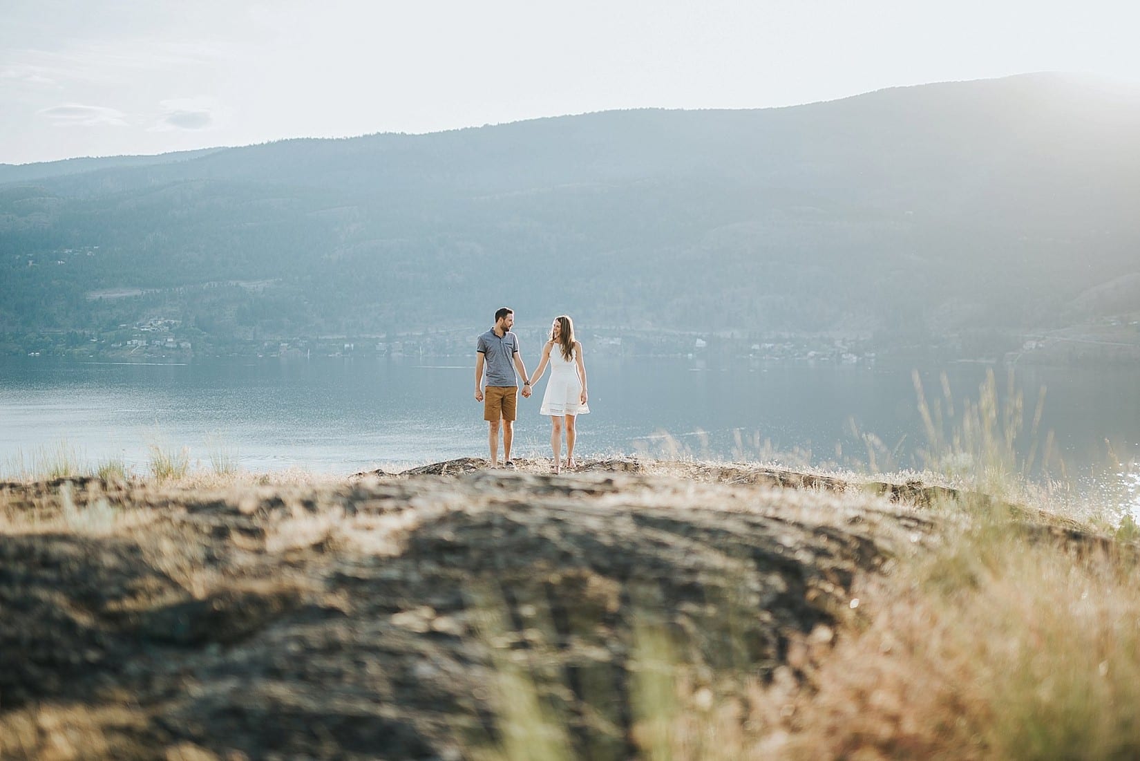 Best of Kelowna Photographers Josh and Carly shooting this Knox mountain Engagement Photography session!